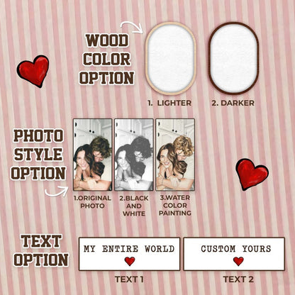 A close-up of a sun visor picture frame featuring a custom photo for unique rear view mirror decor and drive safe gifts.