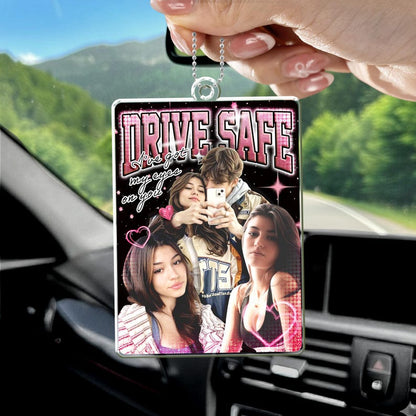 An elegant and trendy Y2K Valentine's Day item, the Personalized Photo Car Visor Clip is a unique couple Valentine's gift.