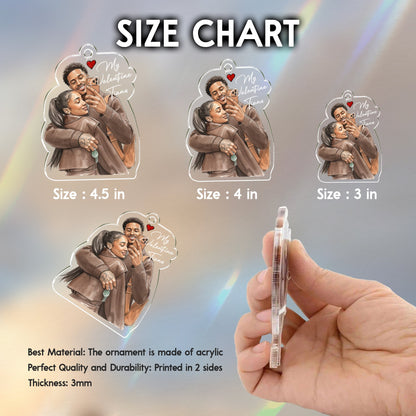 This custom watercolor portrait, a Personalized Watercolor Couple Photo Car Hanging Ornament, is a beautiful car hanging ornament and couple gift.