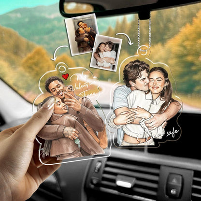 A beautiful rear view mirror decor piece, this Personalized Watercolor Car Visor Clip is a unique personalized car visor clip.