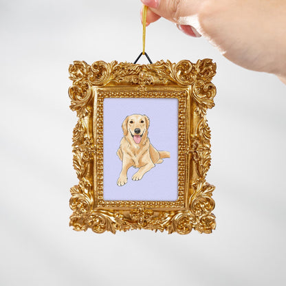 Personalized Watercolor Dog Photo Frame Ornament