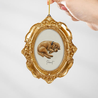 This personalized pet ornament, a Personalized Watercolor Dog Photo Frame Ornament, is a cherished dog lover gift for pet owners.