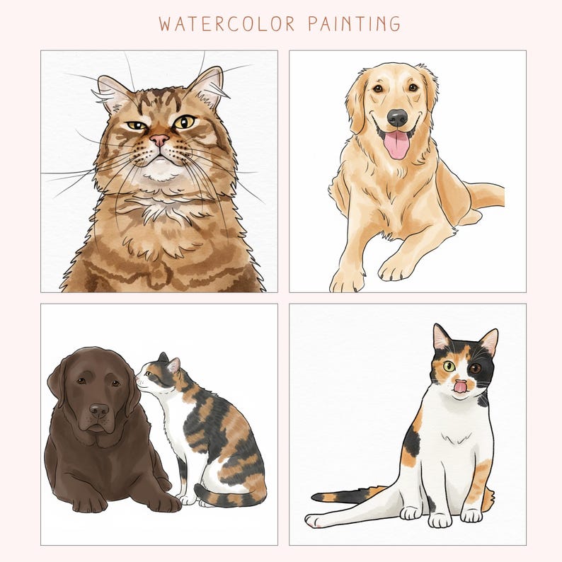 The perfect gifts for pet owners, this Personalized Watercolor Dog Photo Golden Frame Ornament is a stunning watercolor Christmas ornament.