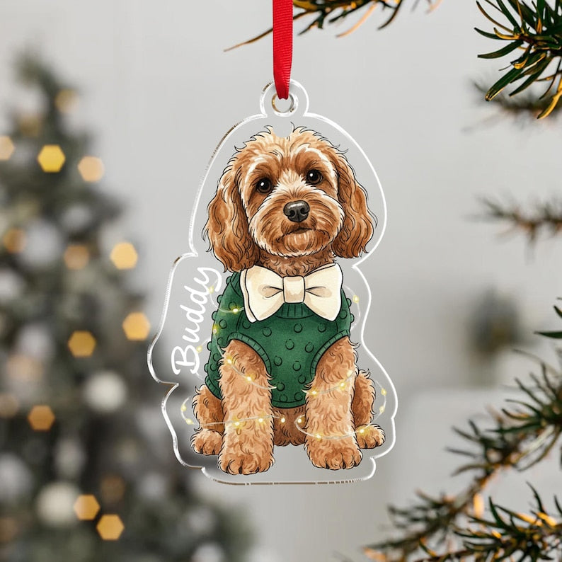 Watercolor Christmas Ornaments Hand Painted Pet Portraits Gifts for Dog Owners