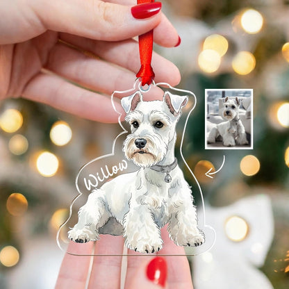 Custom Hand Painted Christmas Ornaments Personalized Watercolor Dog Keepsake