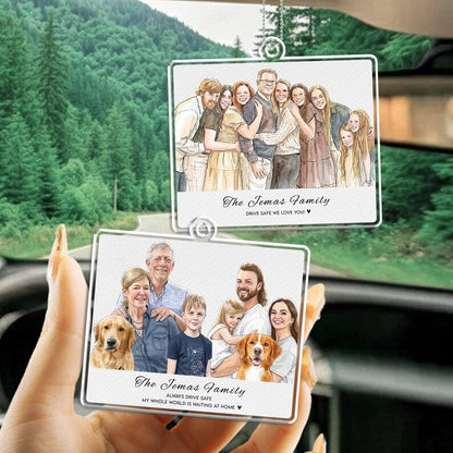 Custom car mirror charms style design, the Personalized Watercolor Car Visor Clip is a meaningful valentines gift for him.