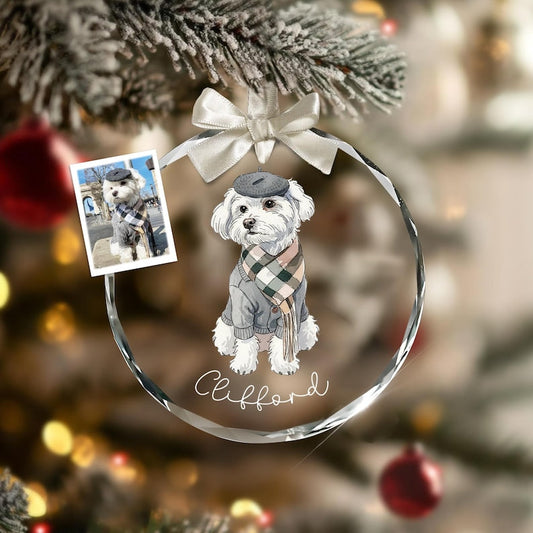 Personalized Pet Watercolor Ornament Custom Pet Portrait Christmas Ornament