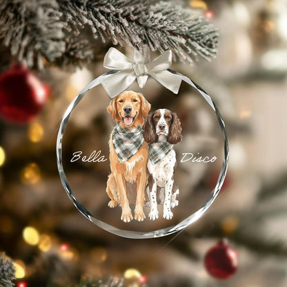 Personalized Pet Watercolor Ornament Custom Photo Custom Hand Painted Christmas Ornaments