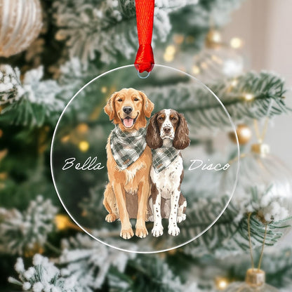 Pet Portrait Watercolor Ornament Gifts for Dog Owners