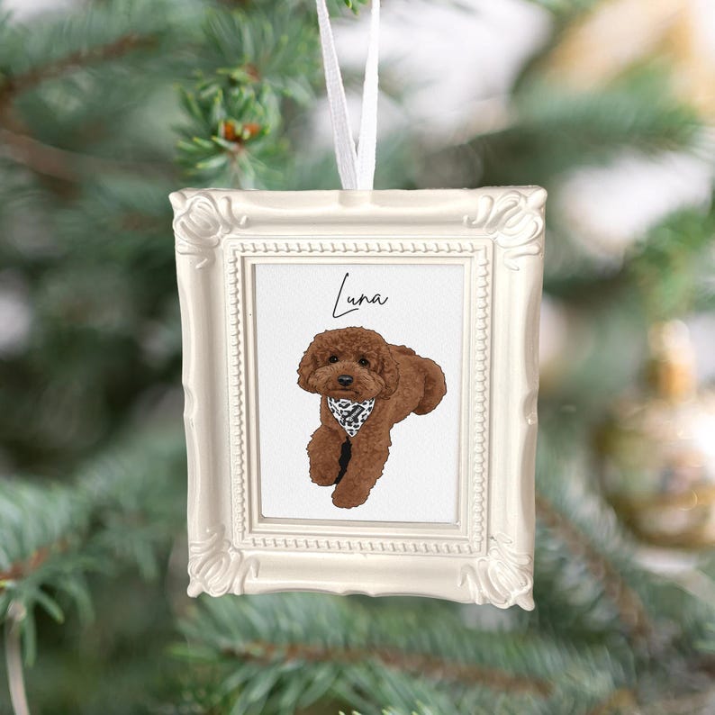 A heartfelt personalized pet ornament, the Personalized Watercolor Pet Photo Frame Ornament is a perfect gift for any pet owner.