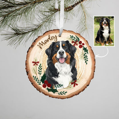 Personalised Dog Christmas Ornament Custom Pet Portrait Glass Ornament Dog Lover Gift