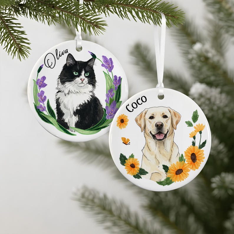 Custom Dog Ornaments Pet Lover Gift Photo in Ornament