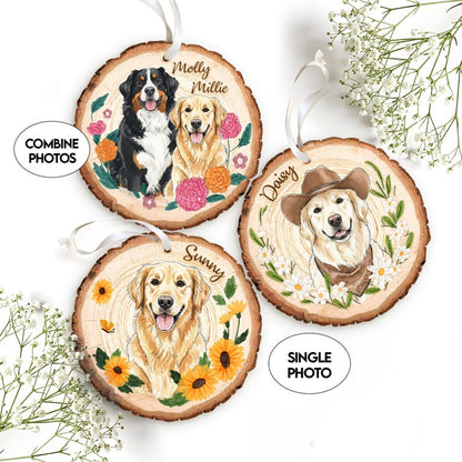 Custom Pet Portrait Glass Ornament Best Gifts for Pet Owners and Dog Lovers