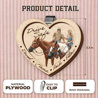 Personalized Watercolor Portrait Wooden Car Visor Clip