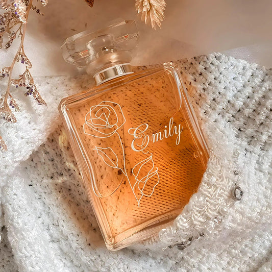 Beautiful Personalized Wedding Flower Glass Perfume Bottle suitable for bridal party gift and bridesmaid gifts  