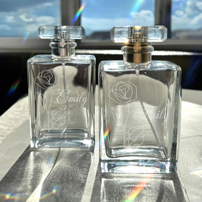 Meaningful Personalized Wedding Flower Glass Perfume Bottle perfect as maid of honor gifts and special wedding keepsake  