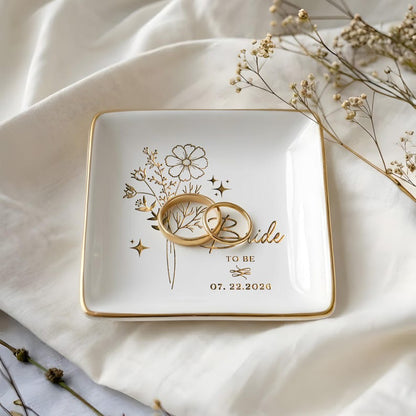 Durable personalized jewelry dish, providing a meaningful way for the Mother of the Groom to store rings.