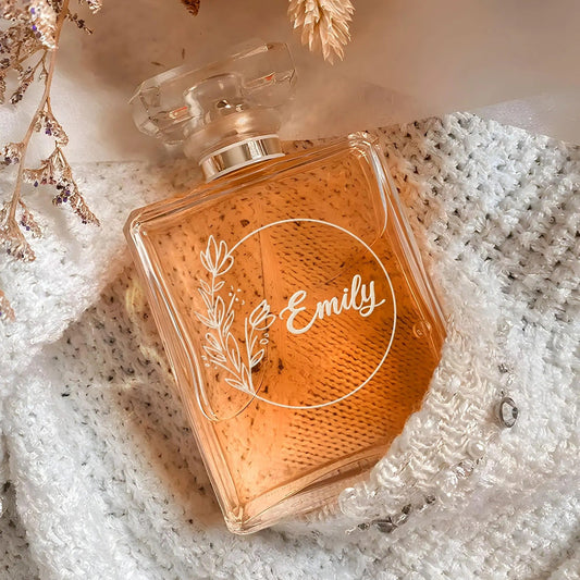 Beautiful Personalized Wedding Flower Wreath Glass Perfume Bottle suitable for bridal party gift and bridesmaid gifts  