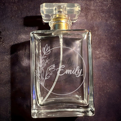 Charming Personalized Wedding Flower Wreath Glass Perfume Bottle designed as wedding gift for mom and special bridal party gift  