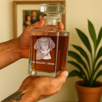 This personalized whiskey decanter, a Personalized Whiskey Decanter with Dog Photo, is a wonderful gift for dog owners.