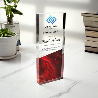 This custom award is an ideal employee appreciation gift, serving as a high-quality personalized retirement gift.