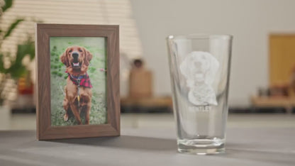 Custom Engraved Pint Glass with Your Dog's Photo