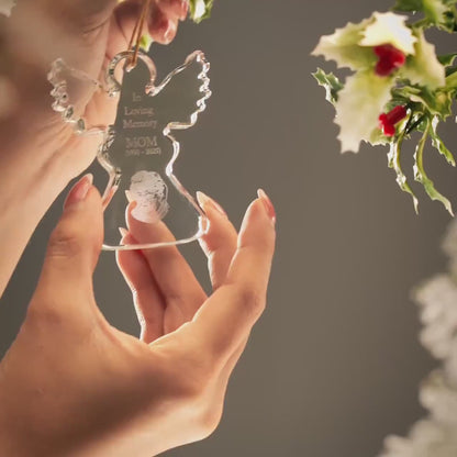 Personalized Angel Memorial Glass Ornament