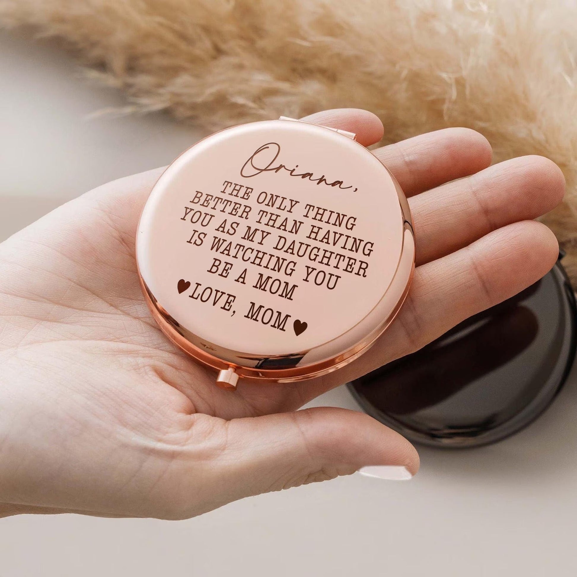 Gifts for new moms with Watching You Be A Mom message and elegant personalized design